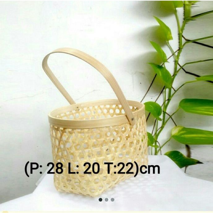 Hamper anyam bambu/keranjang bambu/tas bambu bulat