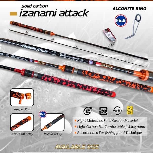 Terlaris Joran Elito Izanami Attack Carbon Solid