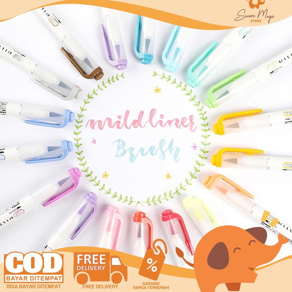 

[PRODUK MQNQH53] Zebra Mildliner Brush Pen Pastel Marker Double Ended Highlighter Pastel Lucu Unik Murah 6664