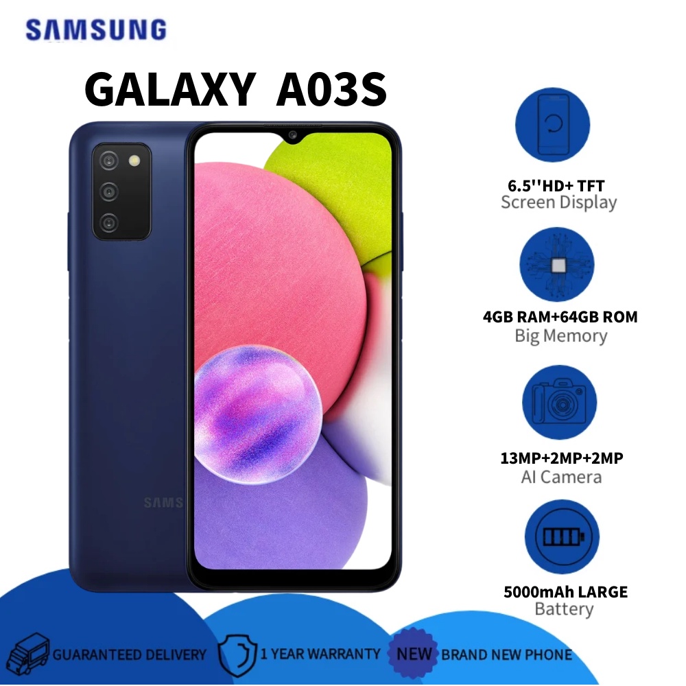 Samsung Galaxy A03s hp 4G 4/64GB 6.5 " 5000mAh Garansi resmi hp 1 jutaan smartphone murah