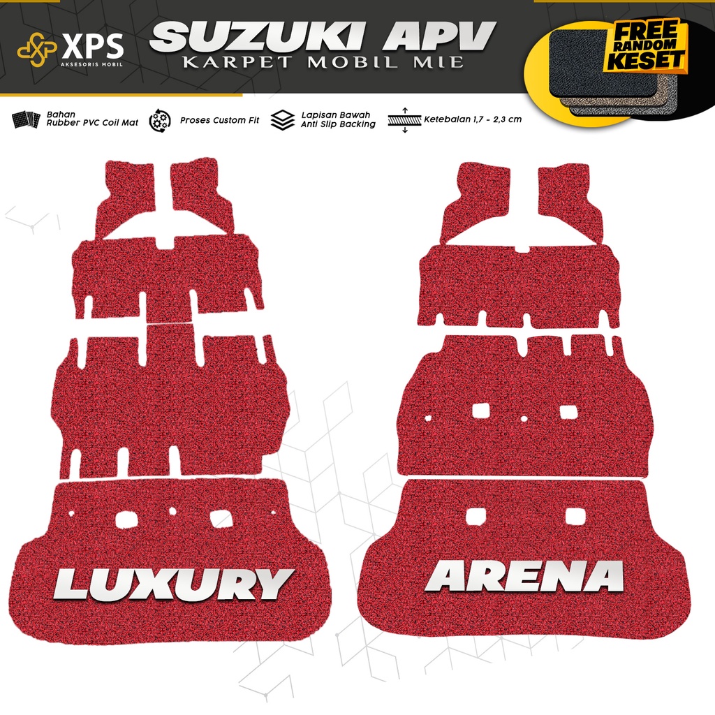 karpet mobil mie bihun suzuki apv full bagasi / karpet mobil suzuki apv areba / luxury full set / ka
