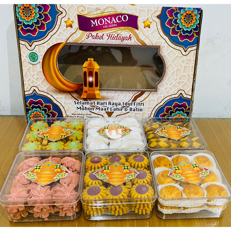 

Ramadan Sale Kue Paket Lebaran Monaco isi 6 Toples Hampers Lebaran Hadiah Kue Kering Hamper Kuker