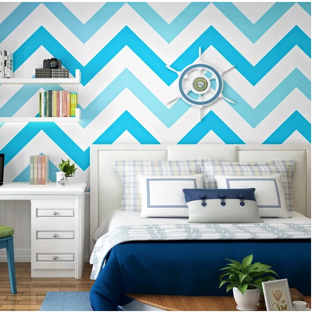 WALLPAPER DINDING MOTIF PANAH BIRU PUTIH