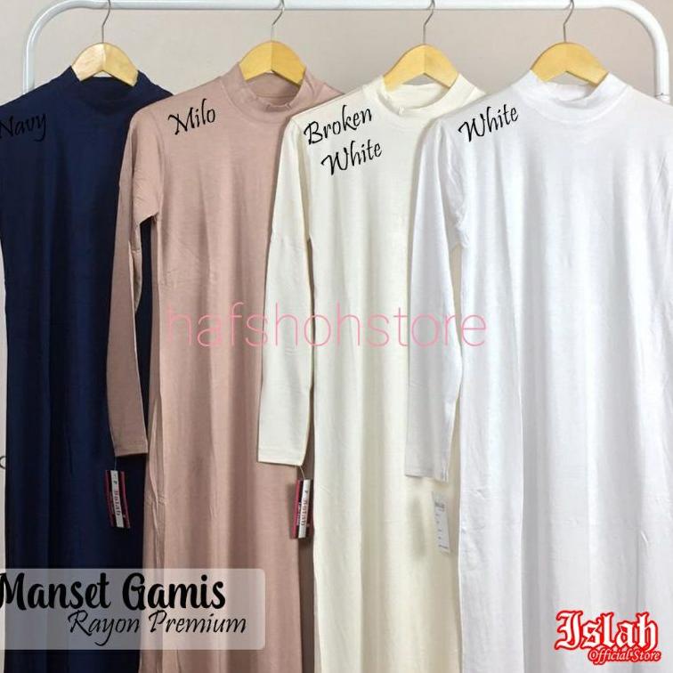 HOT SALE Manset Gamis Polos Kaos Lengan Panjang / Dalaman Gamis Kaos Rayon Premium / Baju Gamis Wani