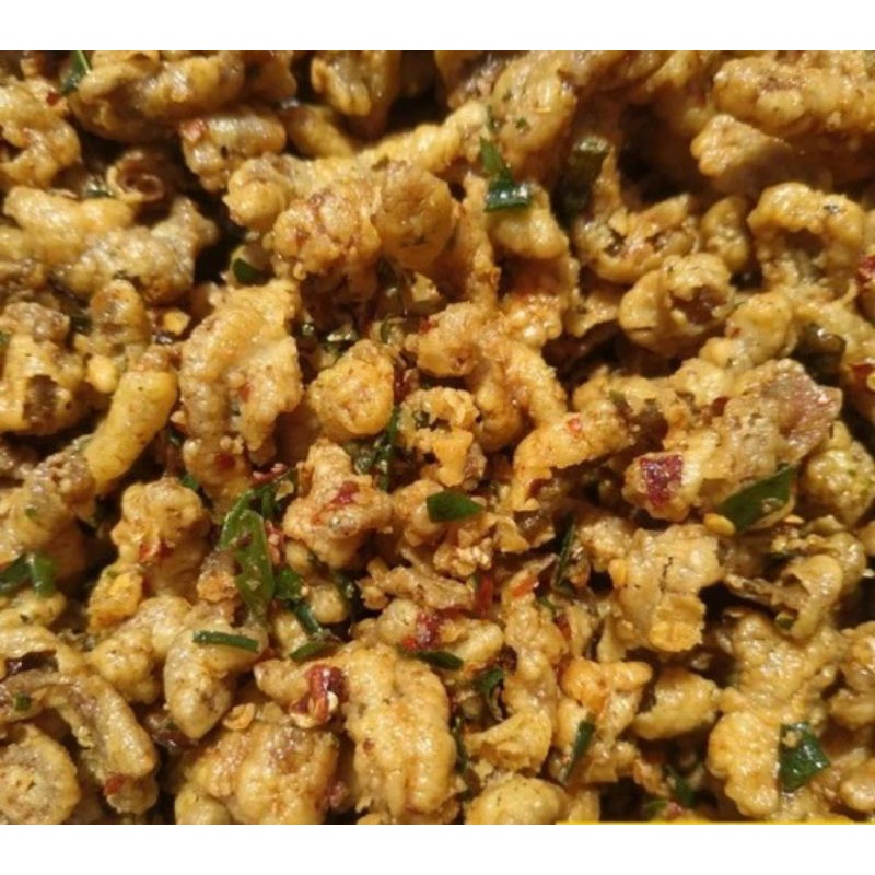 

(DIJAMIN KETAGIHAN) KERIPIK USUS AYAM CRISPY 500 gr / KRIPIK USUS / KRIPSUS PEDAS DAUN JERUK