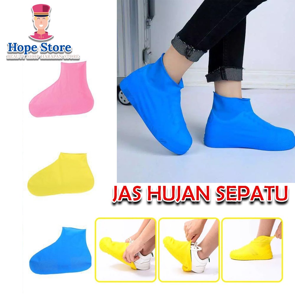 HOPE STORE - BISA COD - JAS SEPATU ANTI AIR HUJAN / SEPATU HUJAN / SILICON SEPATU ANTI AIR - WARNA RANDOM