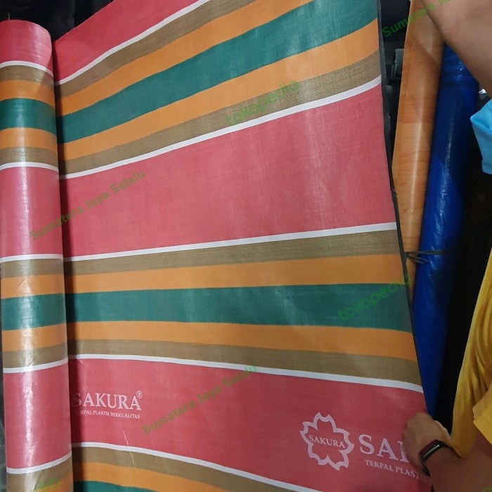 :>:>:>:>] TERPAL TENDA SAKURA PELANGI BIDANG 4M TEBAL A12 JUAL PERMETER 1MX4M