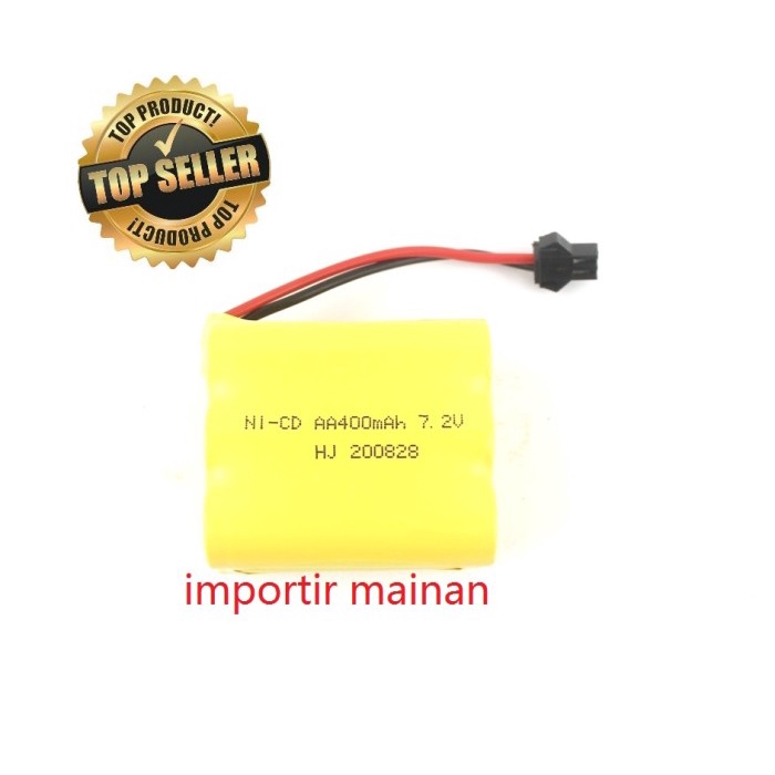 Baterai Mainan Nicd 7.2V 400Mah Susunan 3 + 3 Sm Plug For Huina 1585 #Original