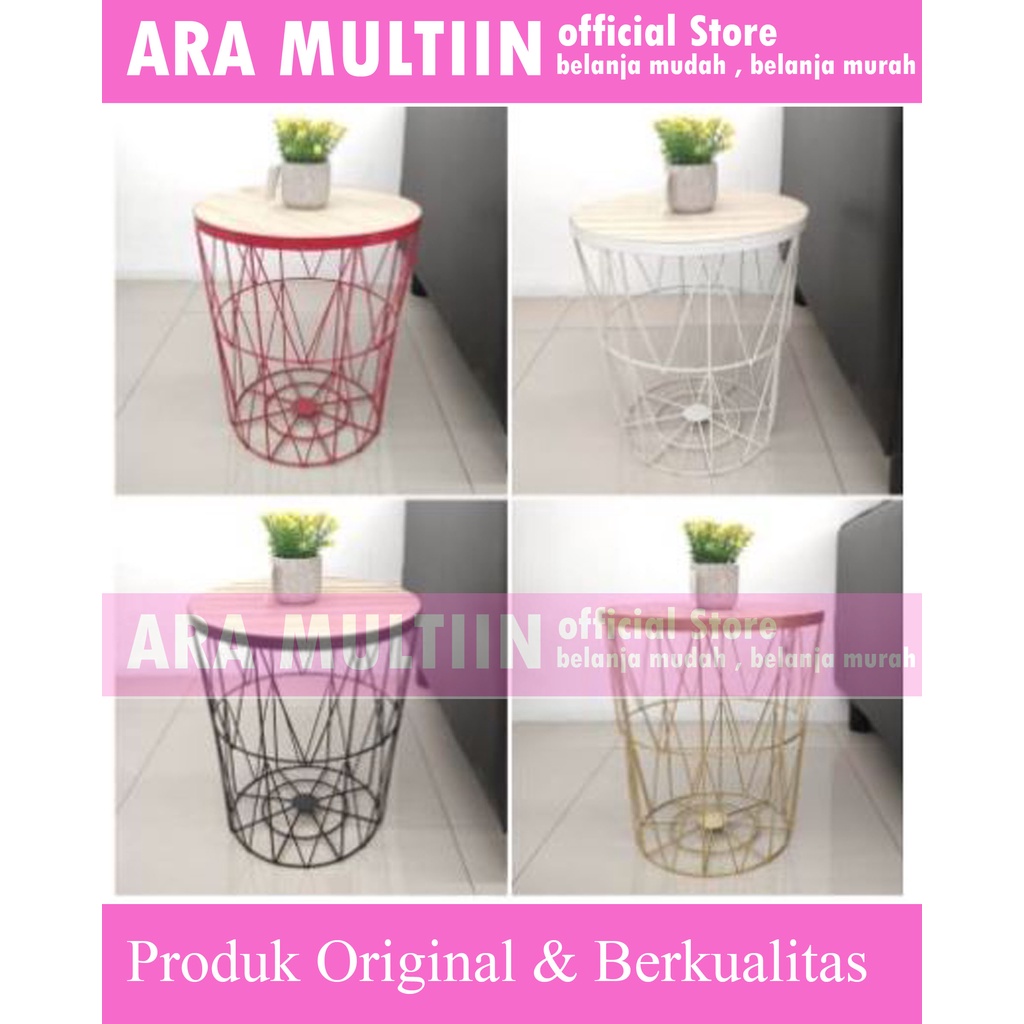 Meja Bulat / Meja Tamu / Meja Teras Dengan Tempat Penyimpanan Topaz/Toby informa