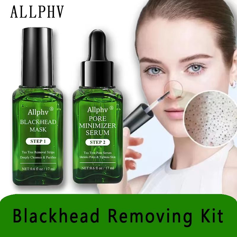 【Grosir】ALLPHV Blackhead Remover Mask Step1 Peel Off 100PCS Free Kertas &amp; Step2 Pore Serum