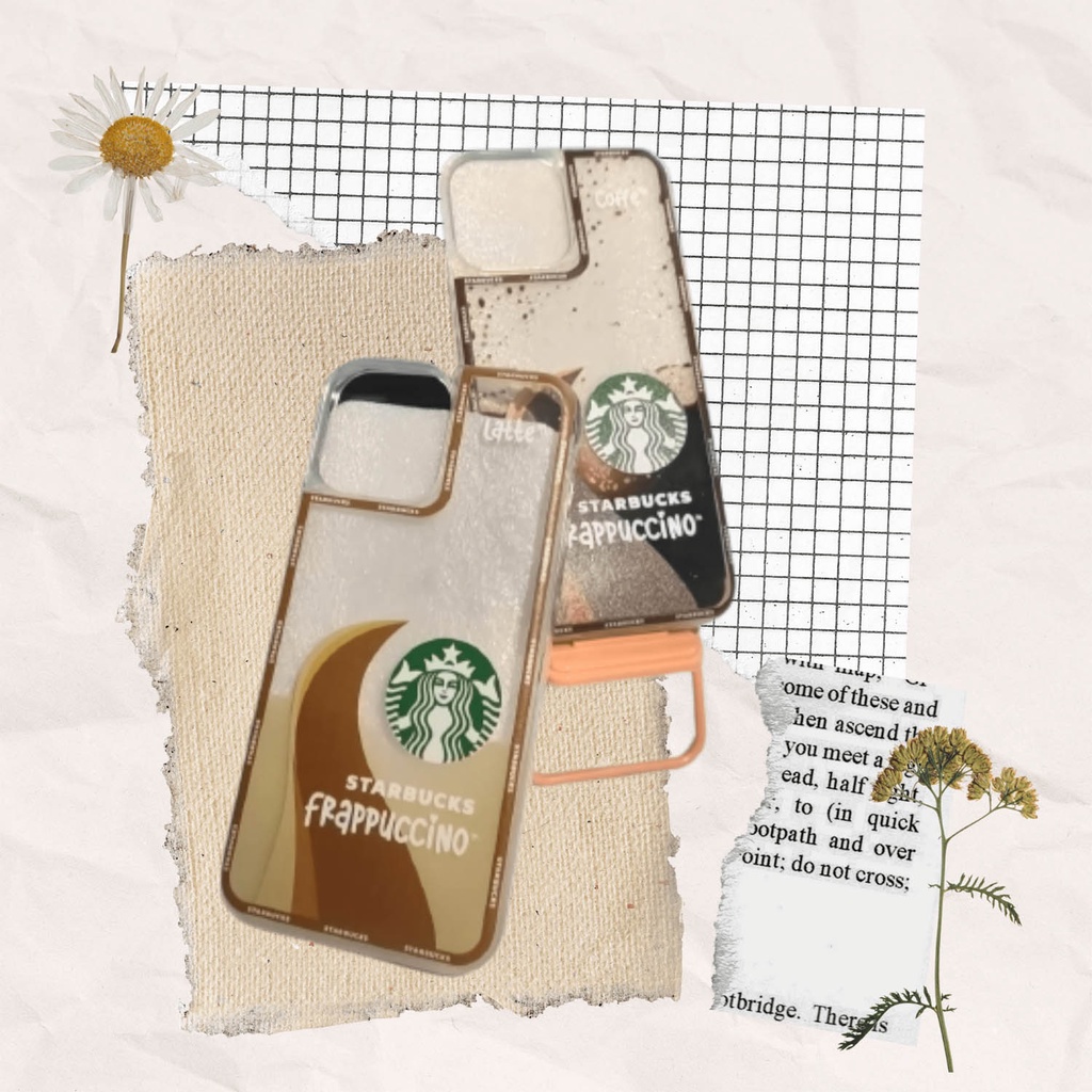 CASE bening motif starbu*ks water for type hp IP*ONE [dalamnya ada cairan].