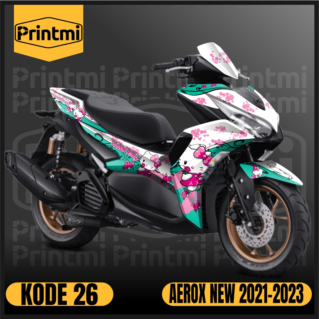 Printmi Decal Motor Aerox New 2021 2022 2023 2024 Full Body Stiker Connected VVA Hello Kitty 155 Sti