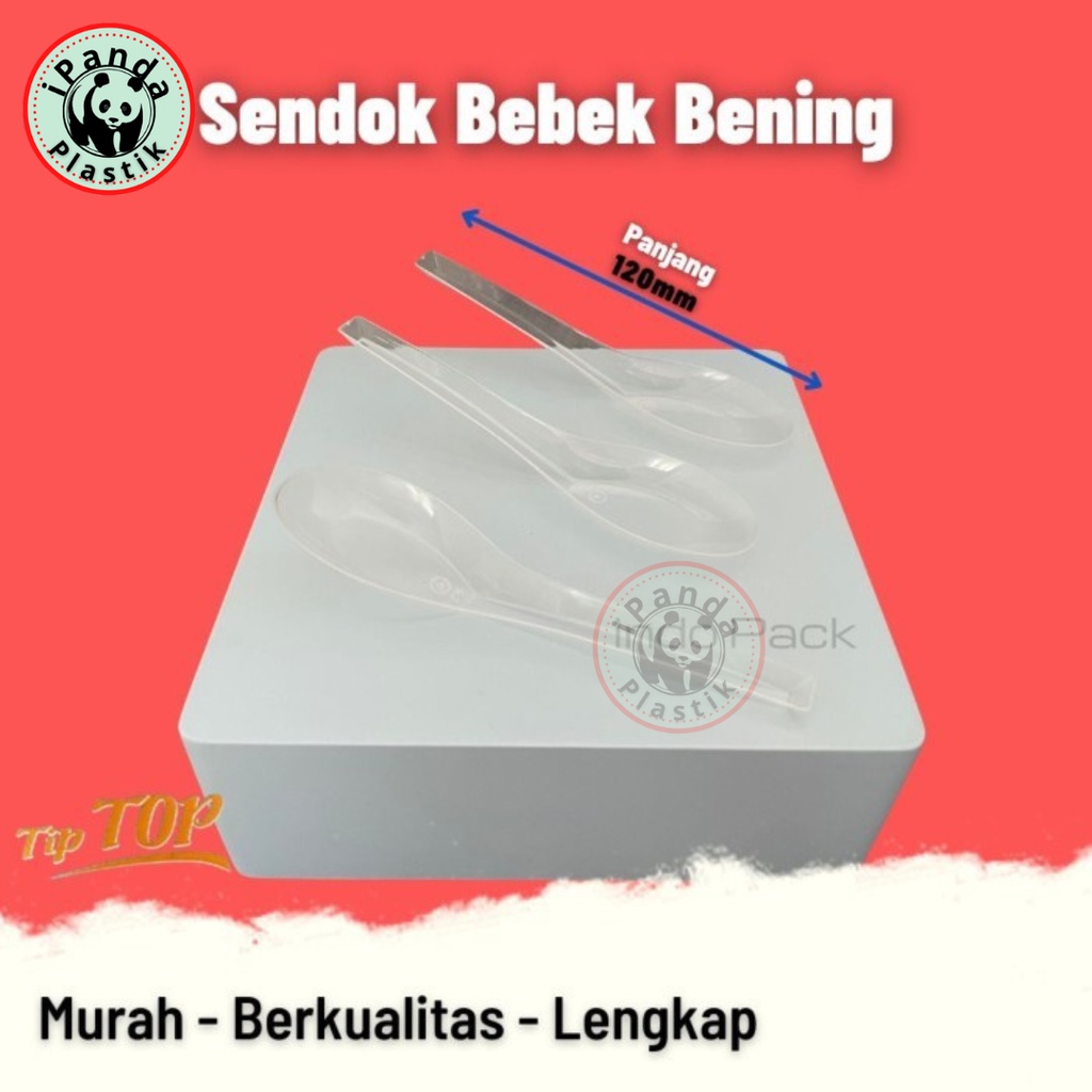 Sendok Bebek Plastik Besar TIPTOP Bening Trans @144 Pcs Bersih Kuat