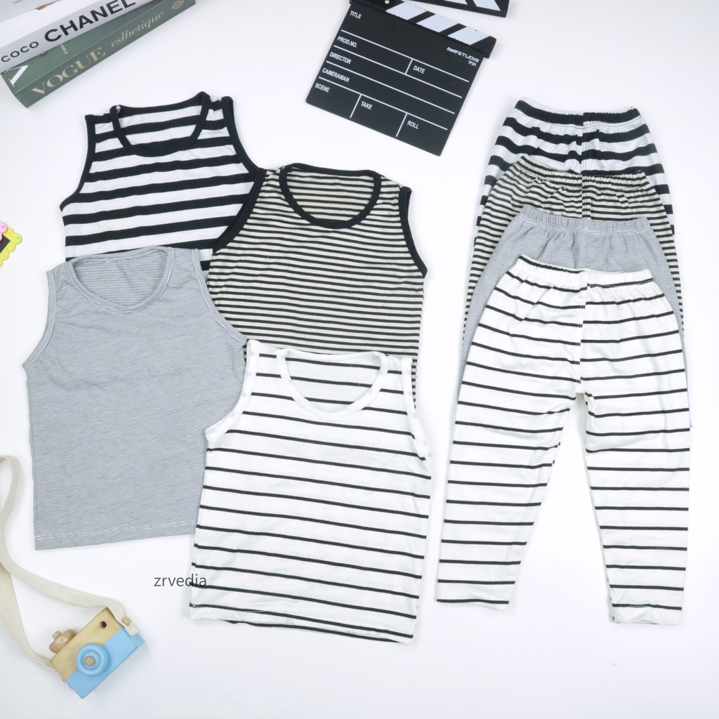 Setelan Sherly uk Bayi - 4 Tahun/ Baju Bayi Anak Perempuan Set Kaos Baby Tanktop Celana Panjang Legging