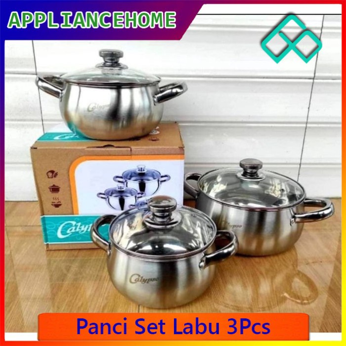 Terlaris Panci Set Stainless 3 Pcs Panci Labu Calypso