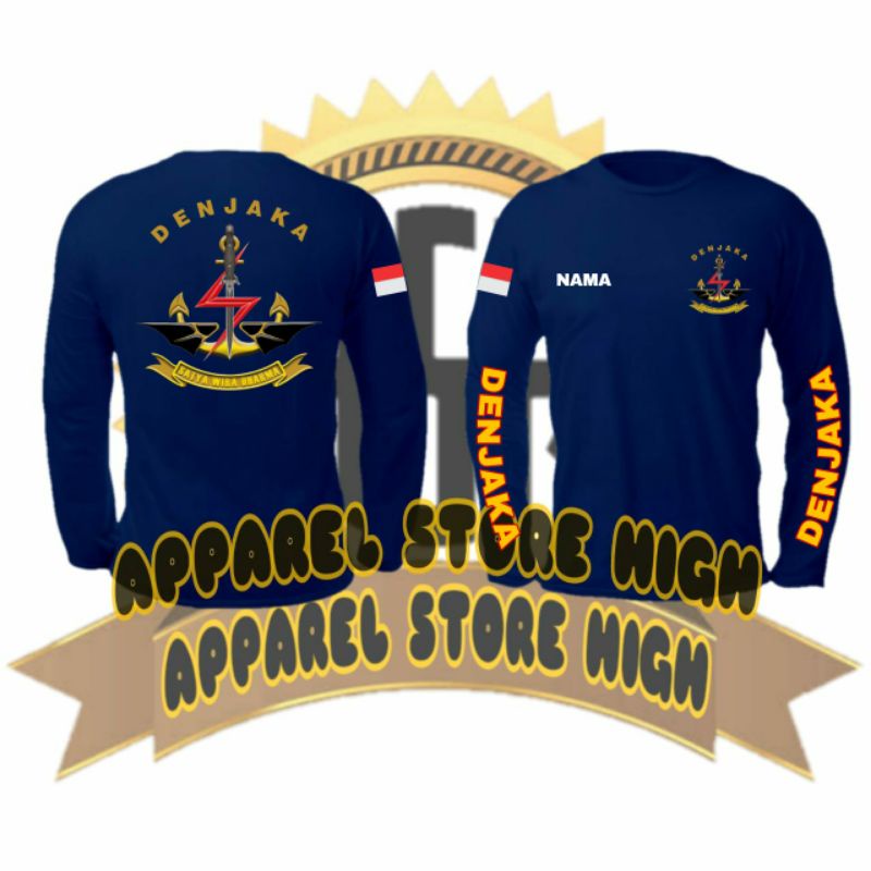 Kaos Logo Denjaka / Baju Denjaka TNI-AL / Atasan Pria Wanita Denjaka Lengan Panjang Terbaru Murah