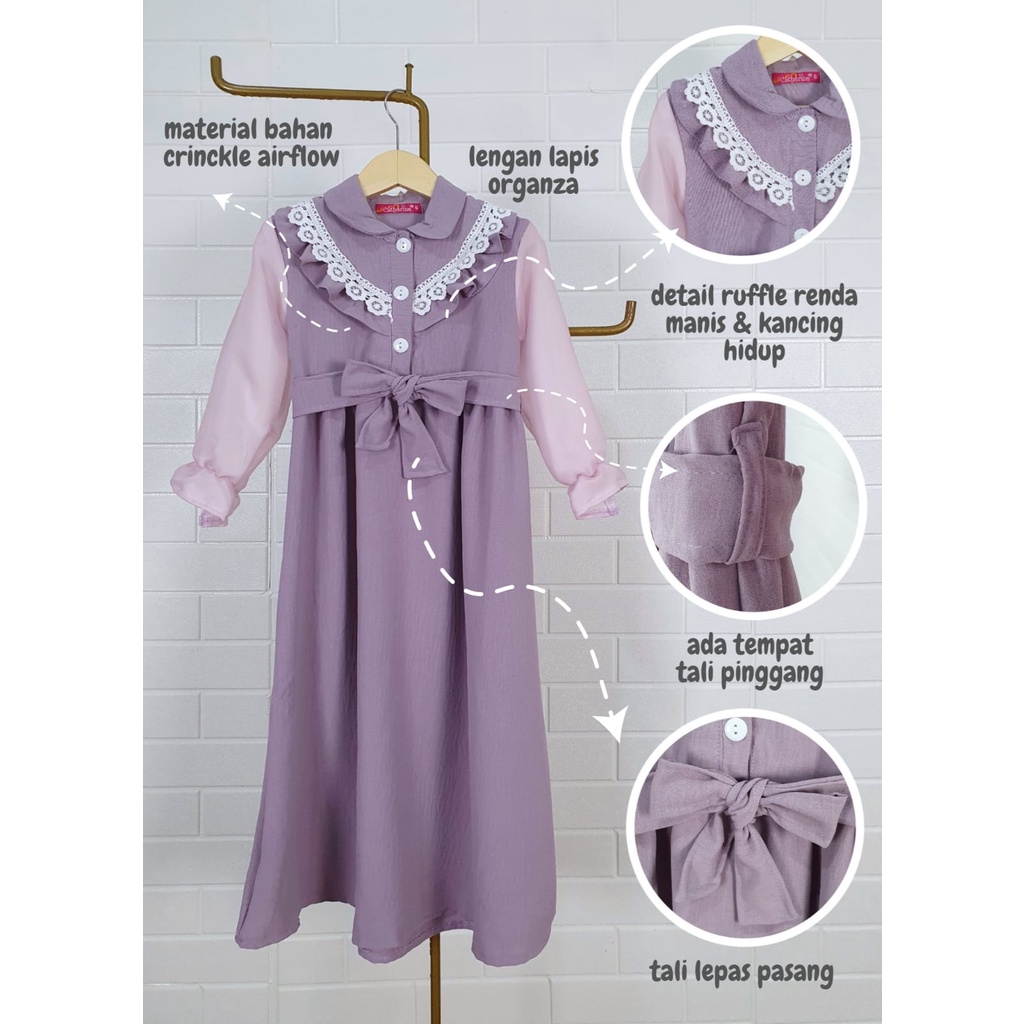 GROSIR 3pcs Maxi Dress CATHERINE KIDS 16-20 (8-10th)
