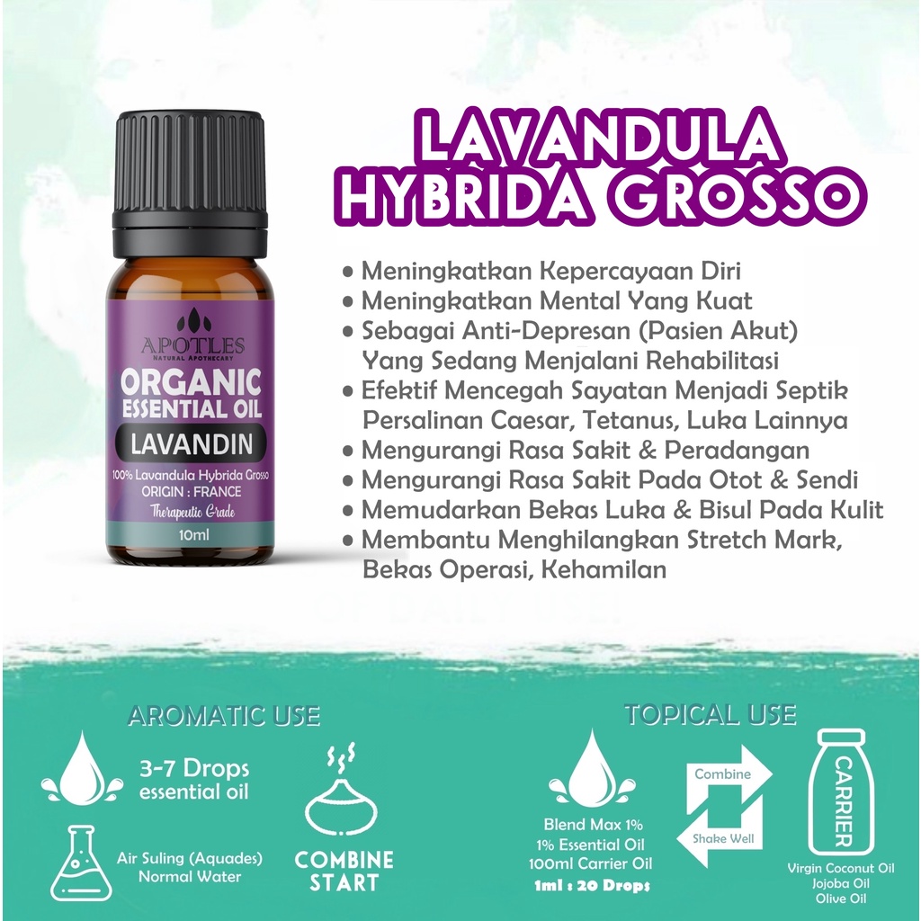 Lavandin Essential Oil - Minyak Aromaterapi Bunga Lavandin Oil 10ml