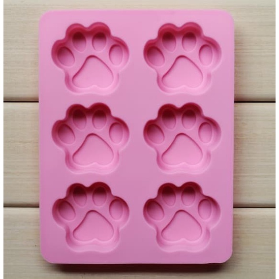 Cetakan Silikon Motif Tapak Kaki Kucing 6 Silicone Mold Jelly Coklat