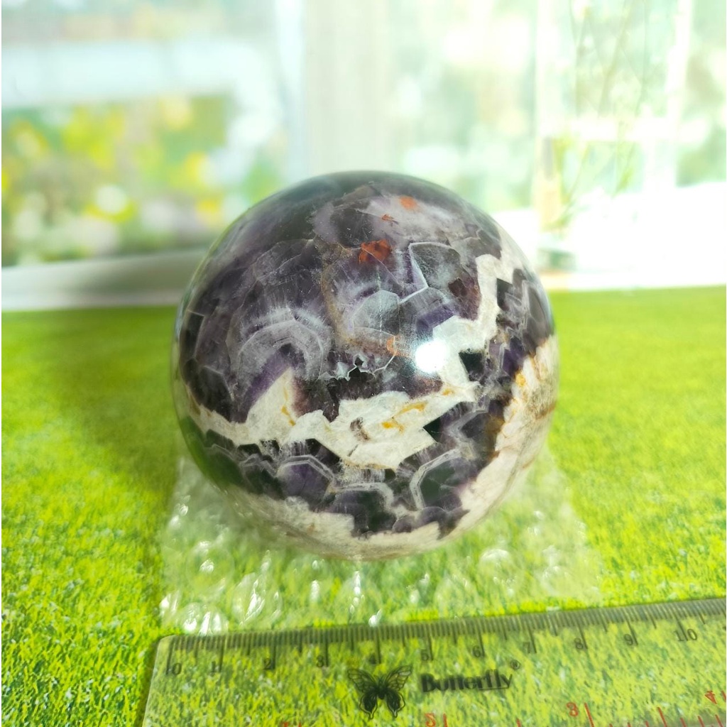 Batu Kristal Sphere Dream Amethyst Chevron Natural (3)