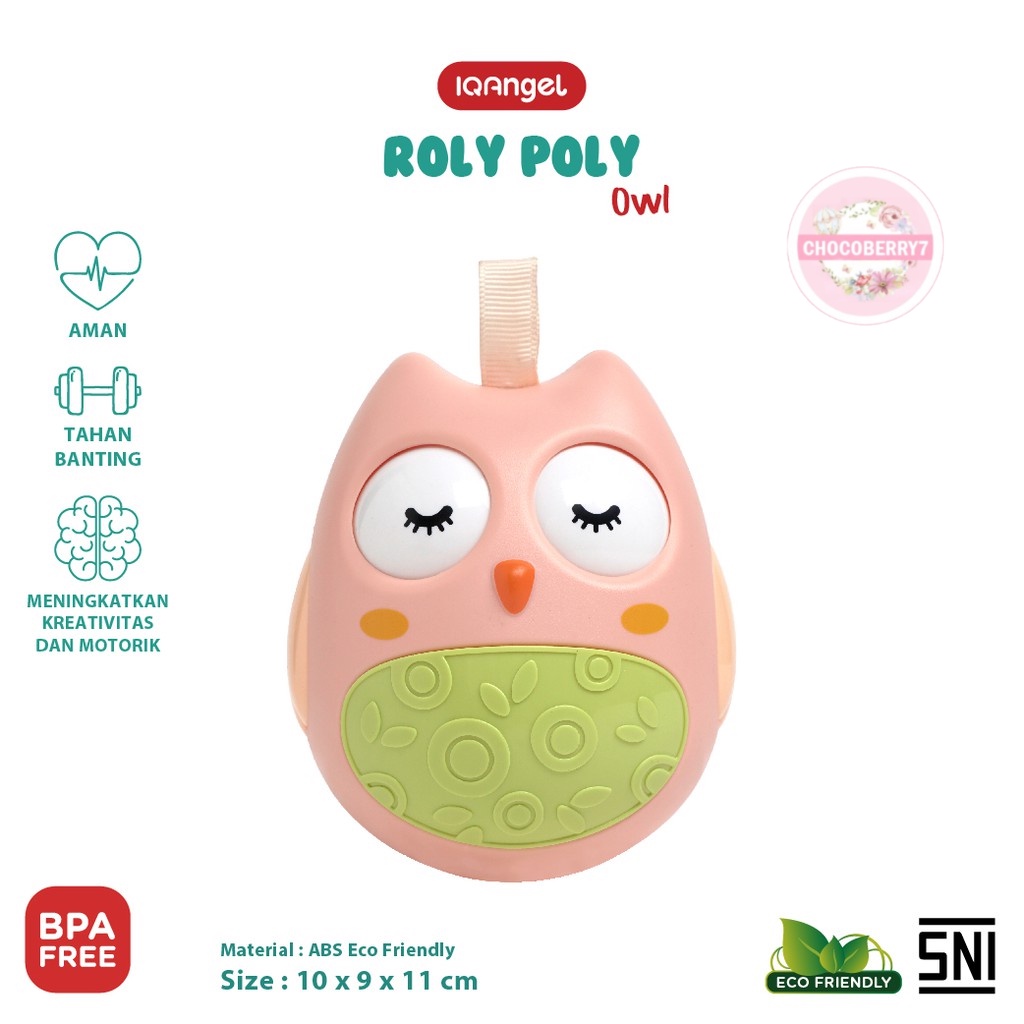 IQAngel Roly Poly Owl Toys IQ0202 / Rattle mainan Bayi / Mainan Kerincingan Bayi / Mainan Edukasi Bayi CHOCOBERRY7