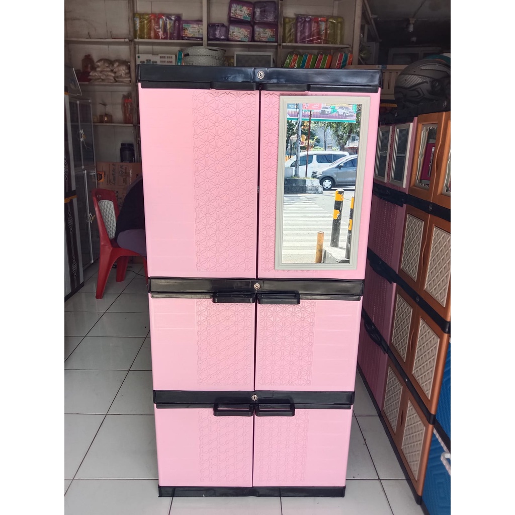 Lemari Plastik Pink Hijau Ungu Susun 4 / Gantung Aquose Diva - Hijau