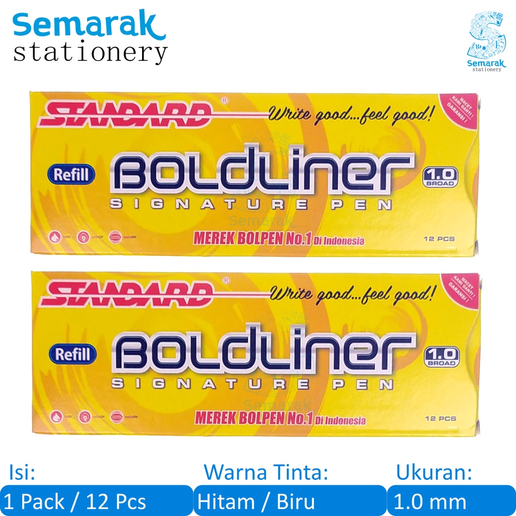 

Standard Refill Boldliner Signature Pen Isi Ulang Pulpen Tanda Tangan Gel 1.0 Broad - Hitam / Biru [1 Pack / 12 Pcs]
