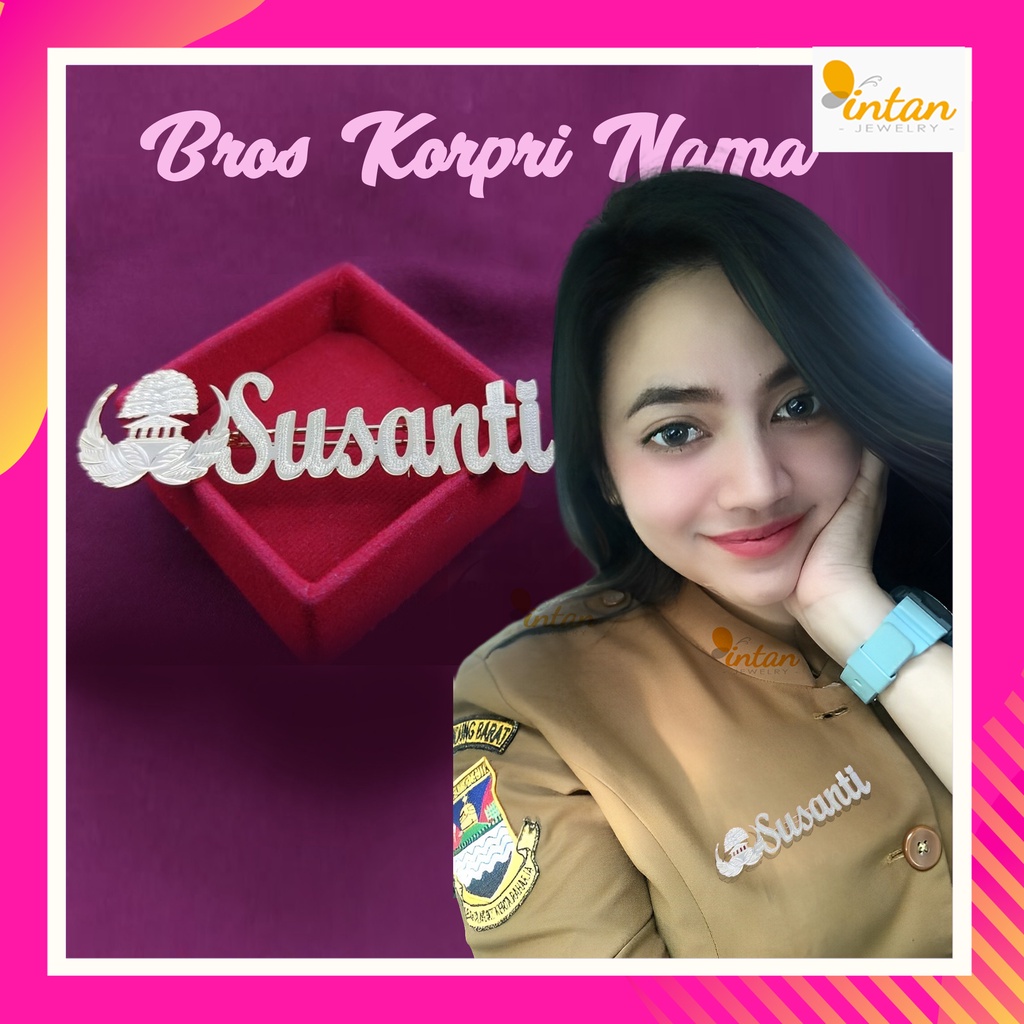 Bros Nama Korpri Bros Guru Bros Korpri Custom Nama ASN PNS PPPK P3K Logo Bross Hijab Broos Nama Pin 