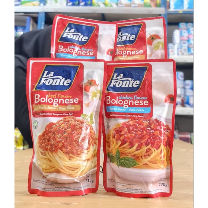 

Lafonte Bolognese Sapi 315gr, Ayam 290g/Saus spaghetti/Saus Bolognaise