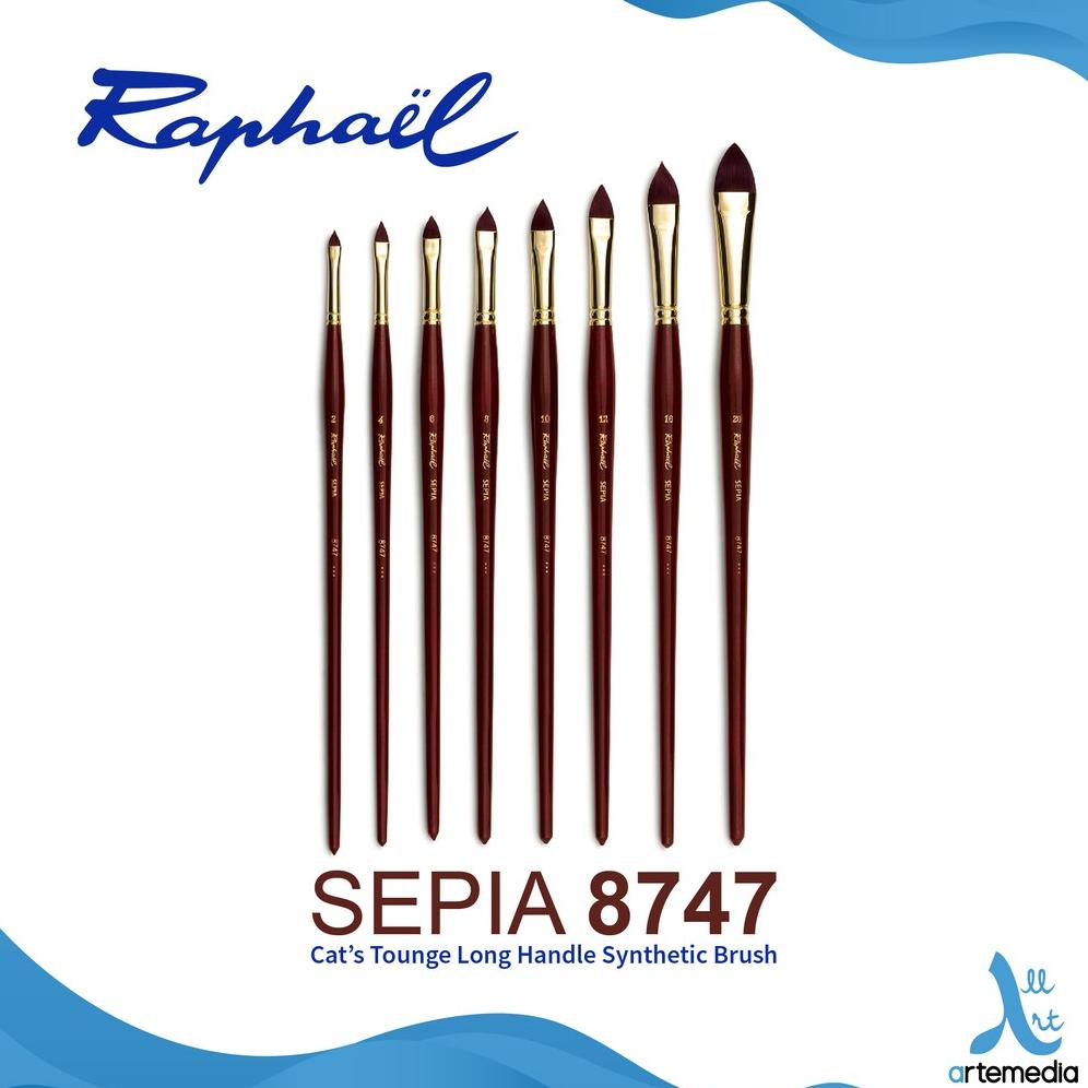 

Kuas Lukis Raphael 8747 Cat Tongue Sepia Acryl Synthetic Brush LH