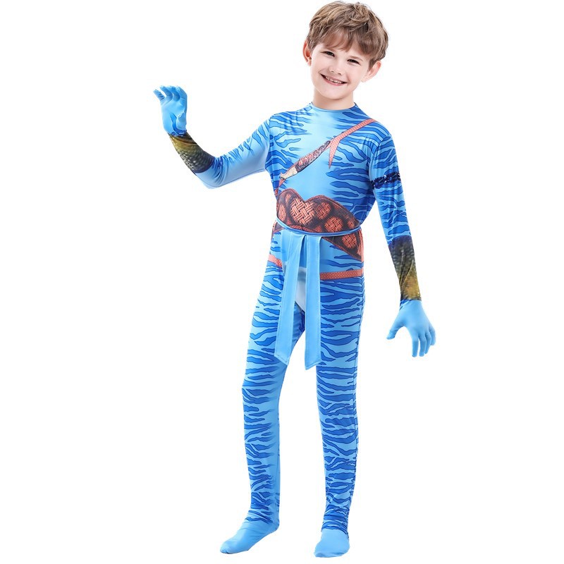 Avatar 2 Cospaly Bodysuit Costumes anak Laki-laki Cosplay Hot Movie Avatar2 Costume Suit Halloween Costume Anime Clothes