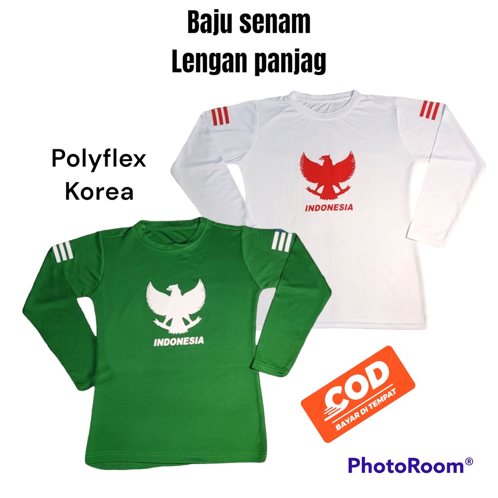 Kaos fittness wanita lengan panjang baju senam aerobic gym joging voli