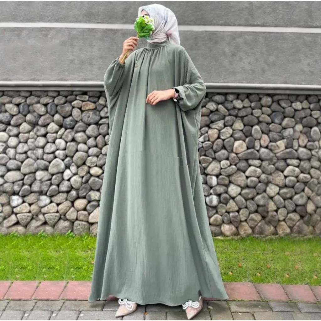 MAUREN ABAYA DRESS GAMIS PREMIUM WANITA MUSLIMAH AIRFLOW CRINCKLE DEODORA