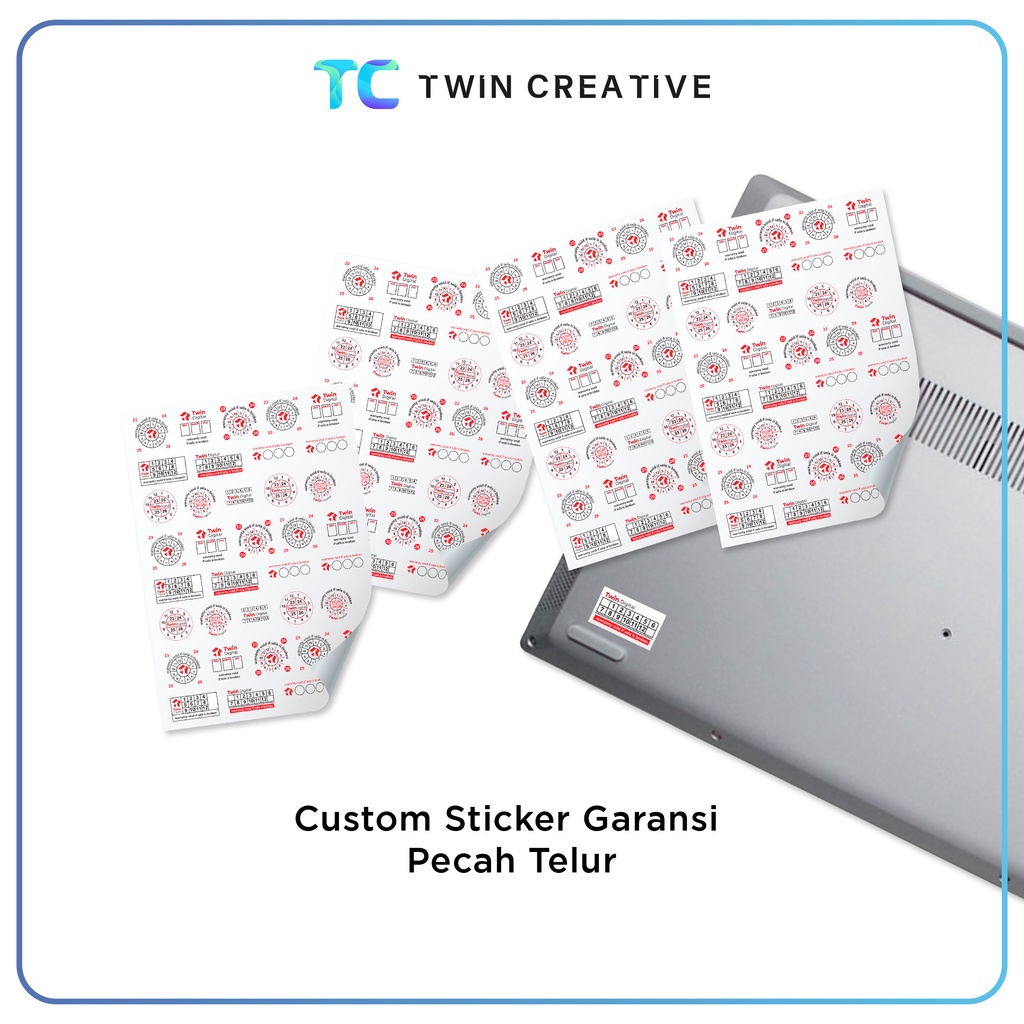 Custom Sticker Garansi Pecah Telur Stiker Segel Warranty - Seal Label Vinyl Anti Air