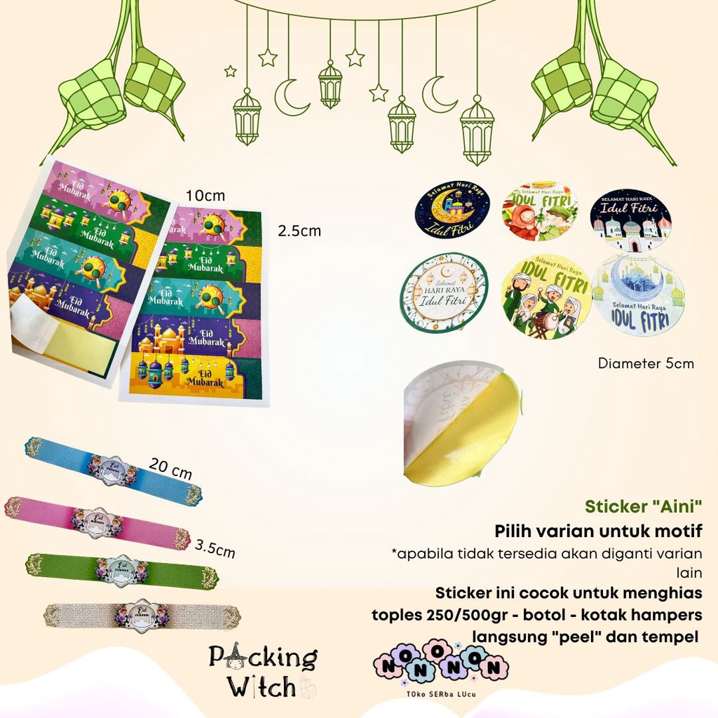 Hang Tag Sticker Toples Aksesoris Idul Fitri Lebaran Ramadhan