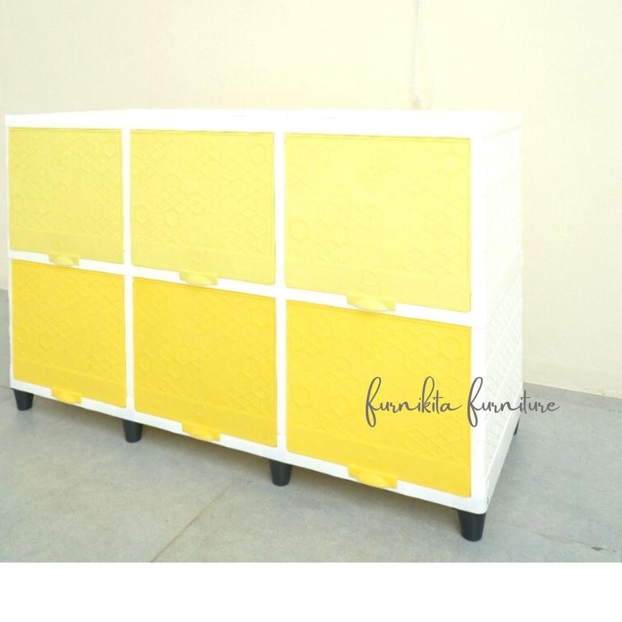 ❆ LEMARI PLASTIK TRIPLE FLIP CLUB SUSUN 2 / MEJA TV PLASTIK / RAK BUKU SERBAGUNA ➸