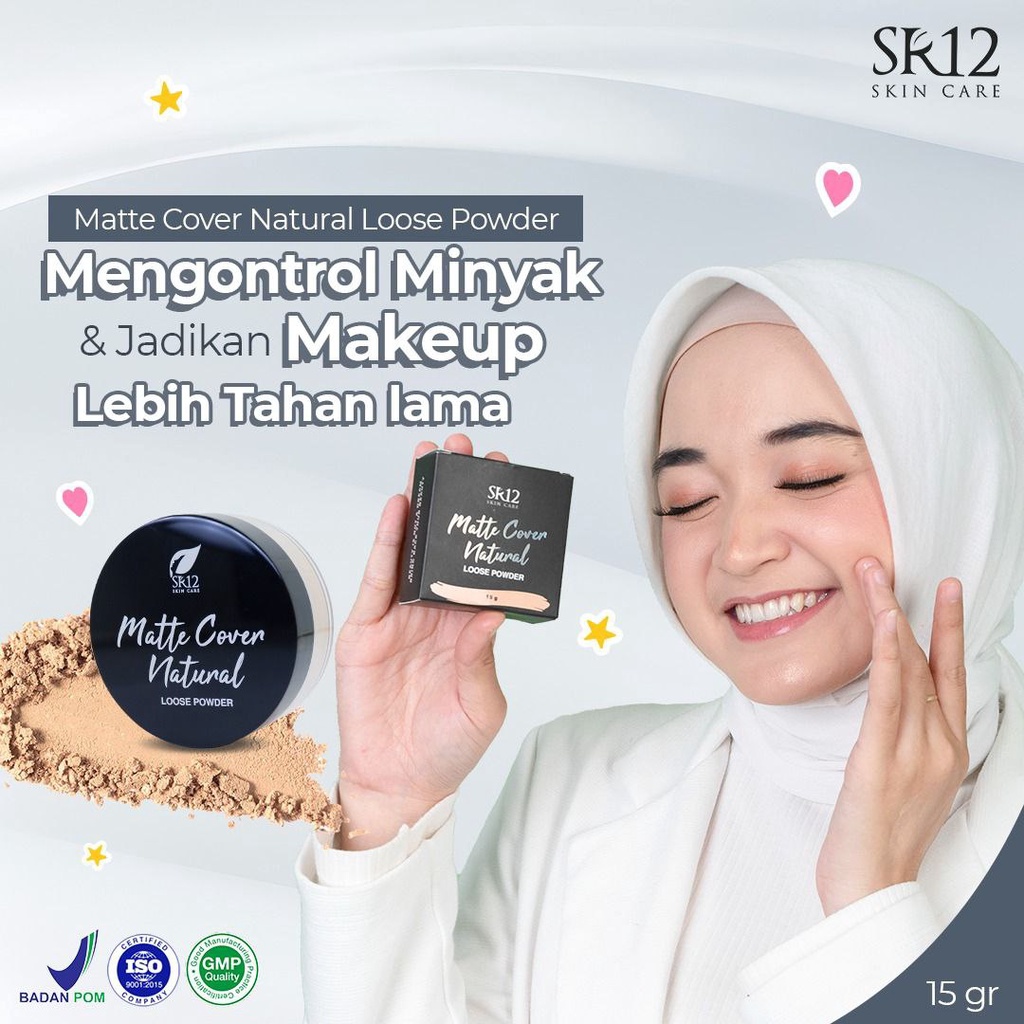 MATTE COVER NATURAL LOOSE POWDER SR12 / FACE POWDER BEDAK TABUR WITH SPF 15