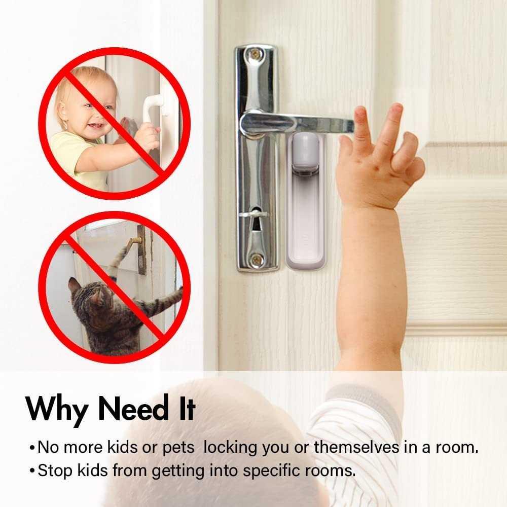 Pengaman Gagang Pintu Tempel Door Lever Lock Safety Child - 3M - Gray