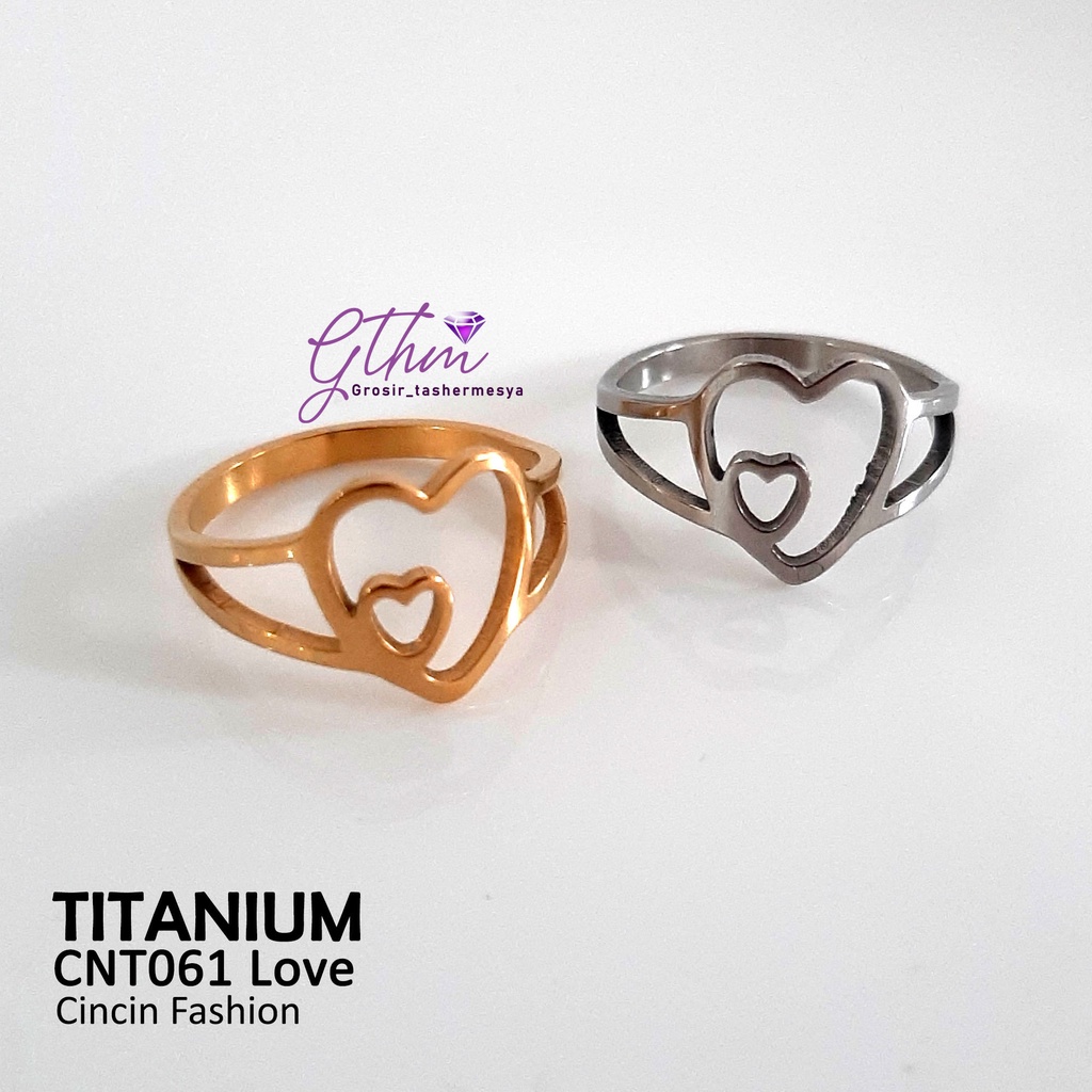 Cincin Titanium Wanita Elegan Mewah Anti Karat Bisa dipakai sehari-hari Perhiasan Fashion Import kualitas premium cnt061