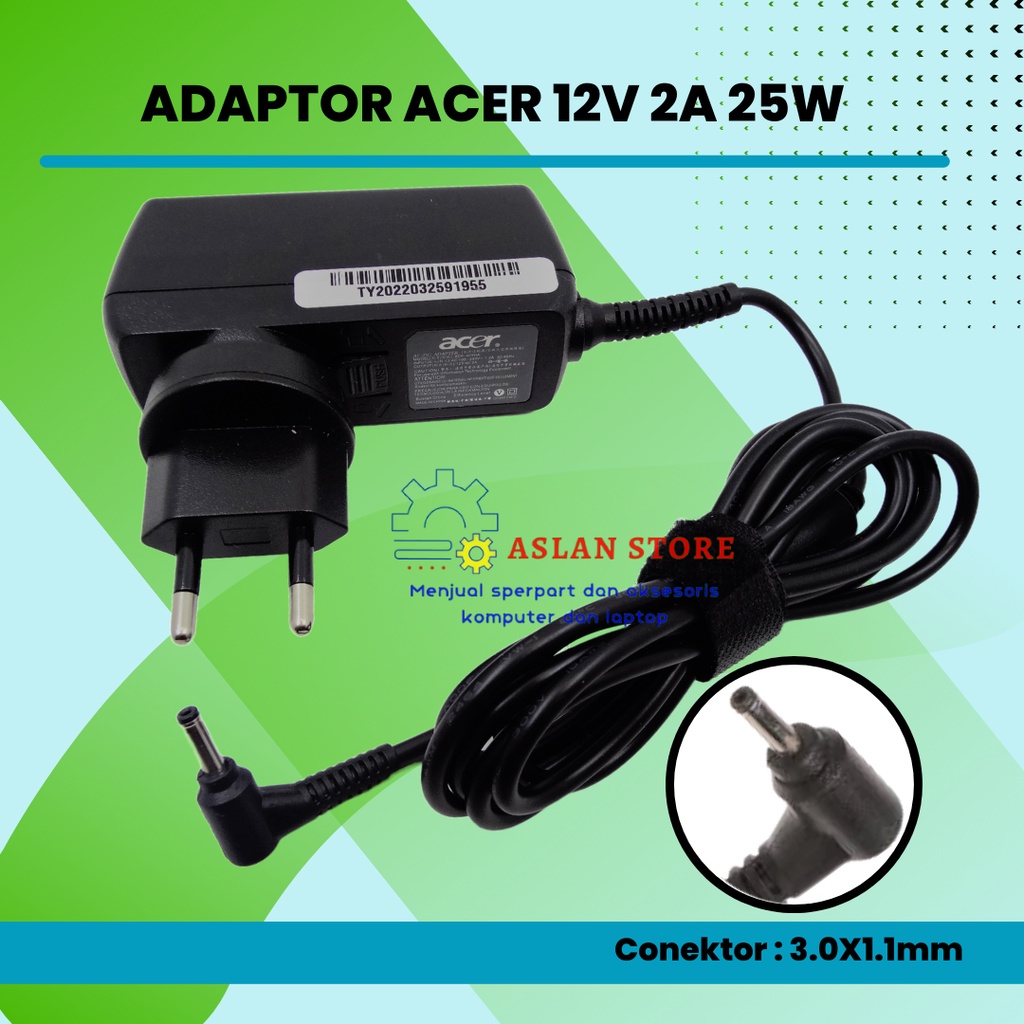 AC Power 12V 2A 3.0x1.1mm Adaptor Charger Laptop Acer One 14 L1410 L1410-C7TL L1410-C5VL L1410-C4VA 12V-2A