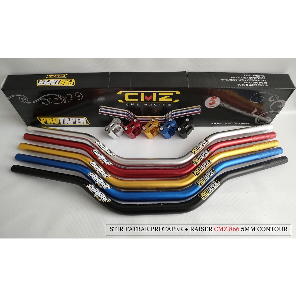 Stir Protaper CONTOUR fatbar+raiser CMZ ZX866-11 5 mm biru/merah/gold/hitam