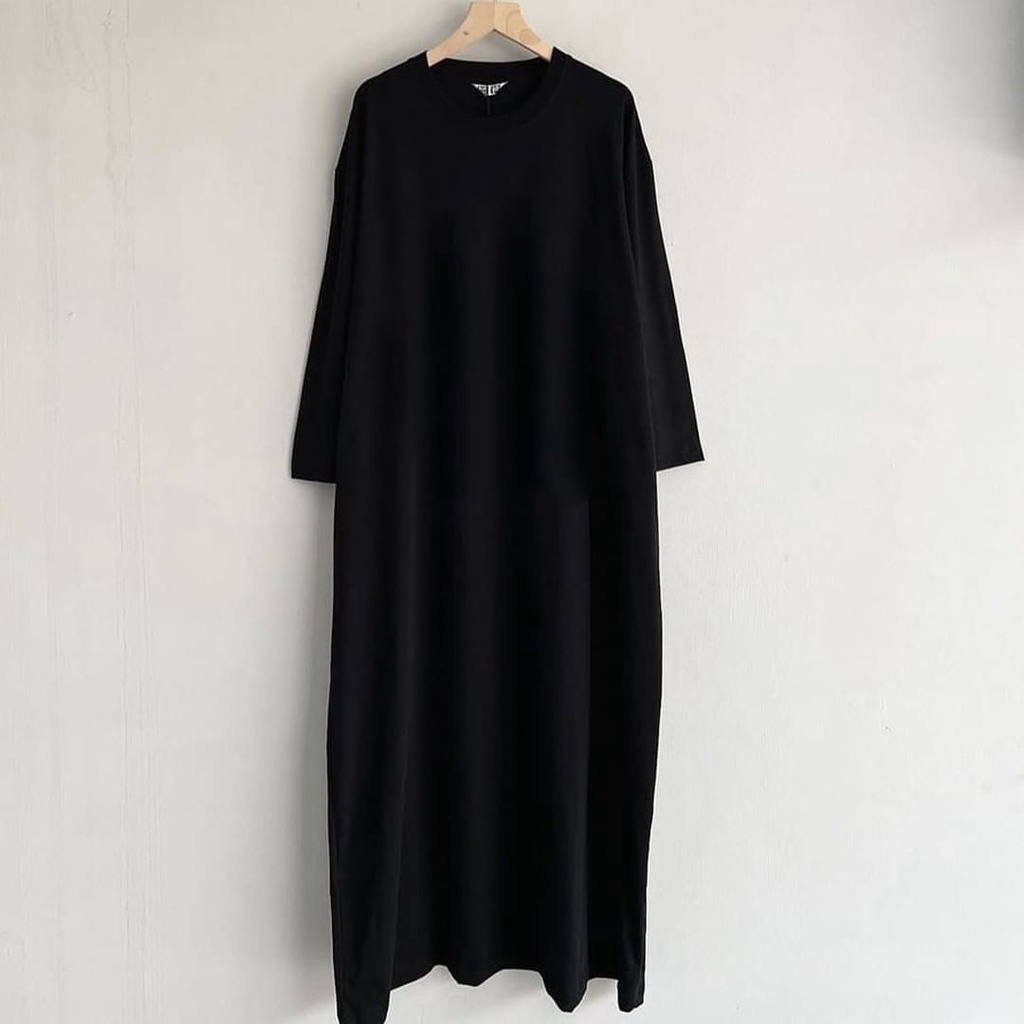 Midi Dress Basic Oversized Panjang Long Kaos Dress Tshirt Polos Katun Tunik Simple Korean