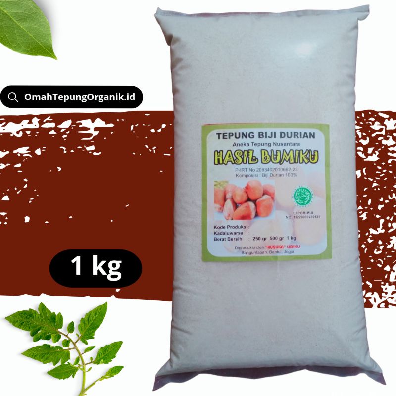 

Tepung BIJI DURIAN ORGANIK kemasan 1 KG/BUBUK BIJI DURIAN Organik/SERBUK BIJI DURIAN Organik