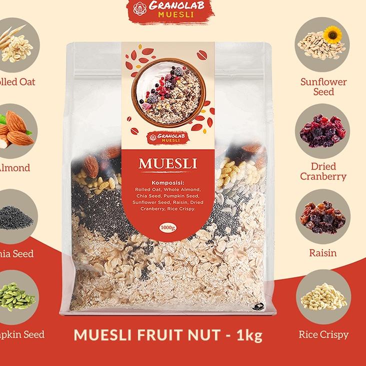 

✮ Muesli Fruit and Seed 1 kg - Granolab Muesli ♤