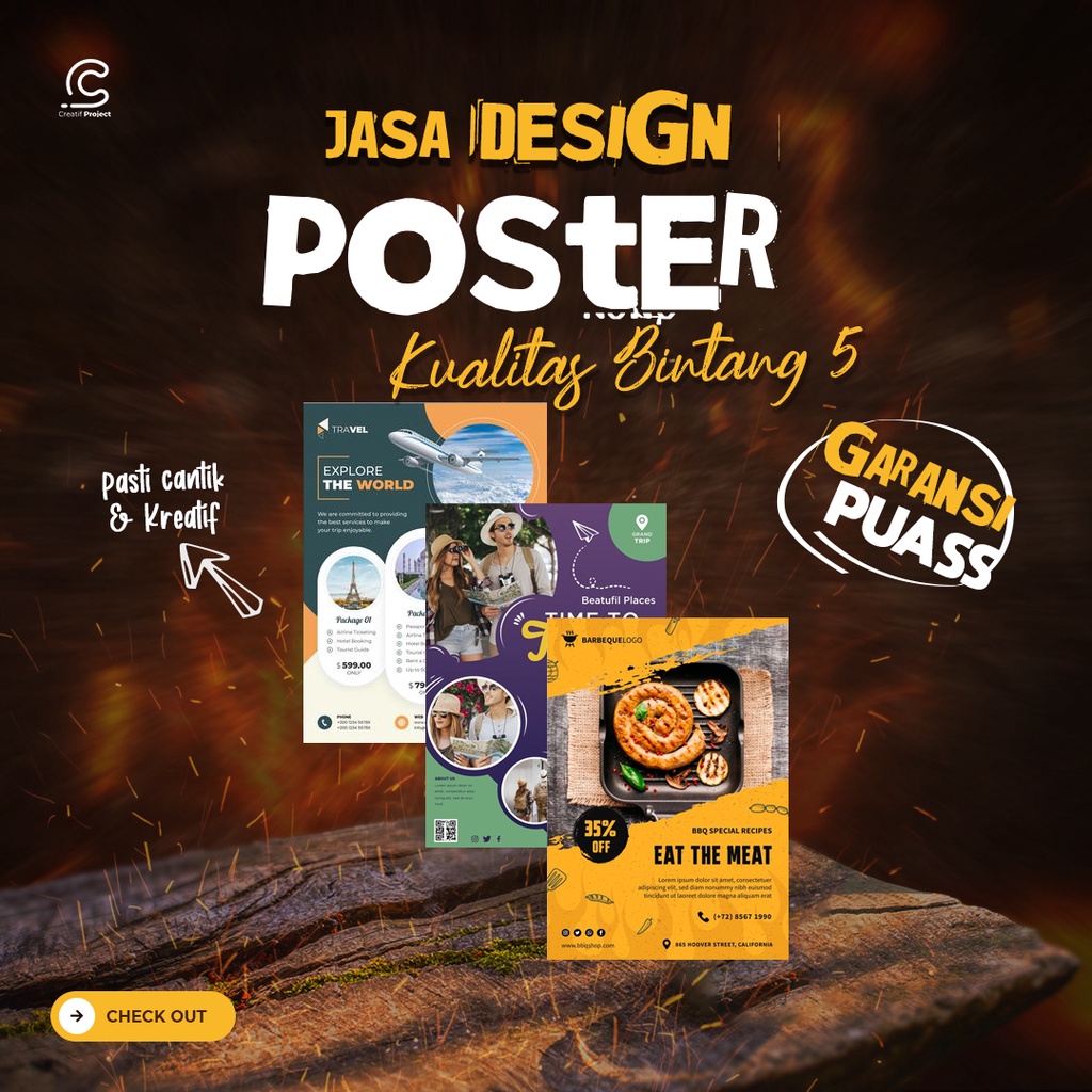 Desain Grafis Poster Leaflet Kartu Nama Banner Spanduk Pamflet Baliho Compro Company Profile Design