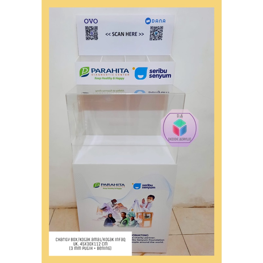 

Decide Acrylic Akrilik Kotak Amal Infaq Infak Charity Box Custom