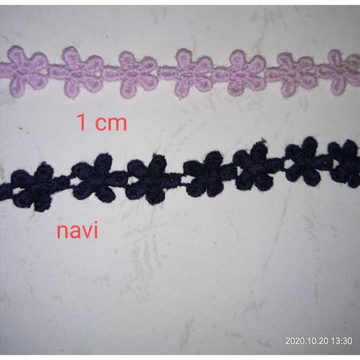 Best Seller Renda Melati Kecil Renda Bordir Katun Ungu Rajut