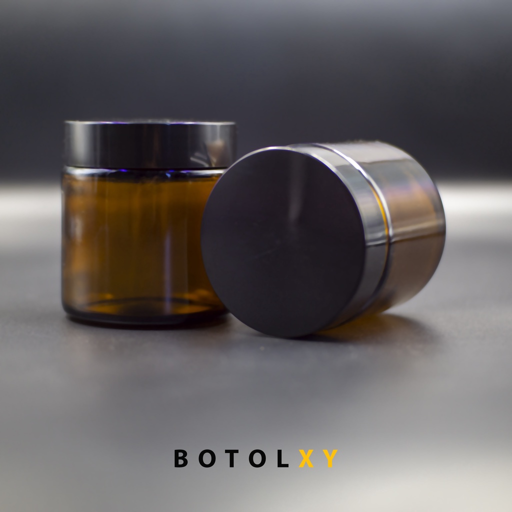 Botol Kaca Pot Krim Amber / Pot Jar Cream Bottle Kosmetik 100gr 100 gr