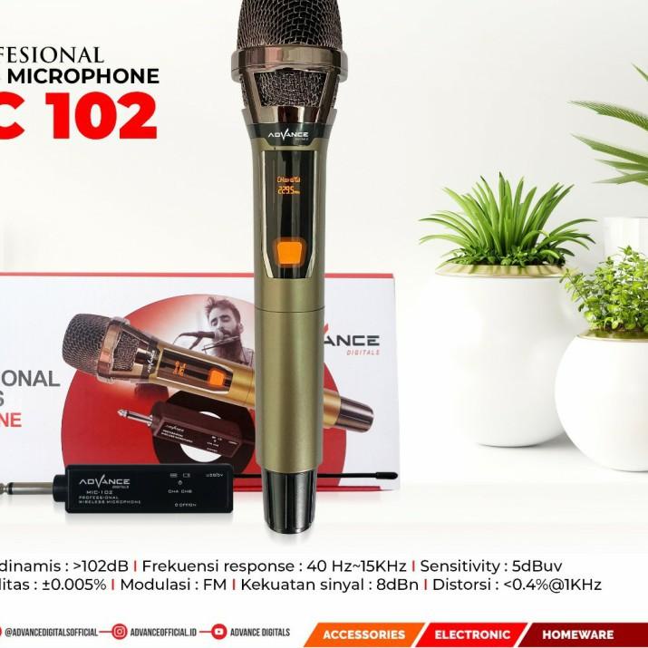 ♪ TERLARISSS  Profesional Microphone Wireless Advance Mic-102 ~ CANTER STORE ( COD ) ✶