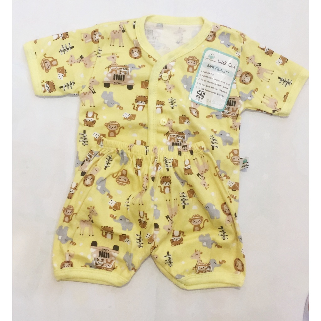 Little Owl Baby Wear Setelan Oblong Panjang - pendek kancing depan - panjang kancing depan - jumper buka kaki Size NB|S|M|L|